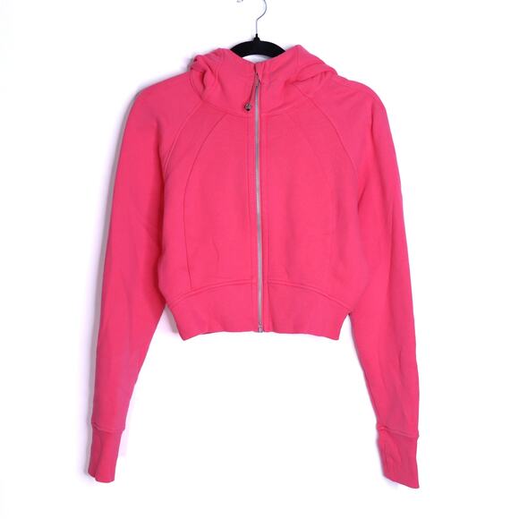 LULULEMON Scuba Cropped Full-Zip Hoodie Lip Gloss Pink Long Sleeve Women's 8 - Picture 1 of 6